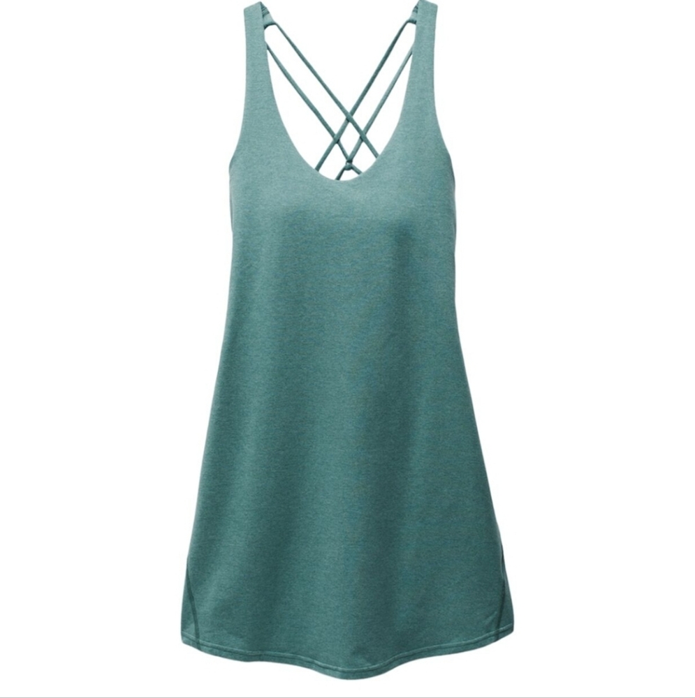 Prana Light Tan Cross-Back Tank Top